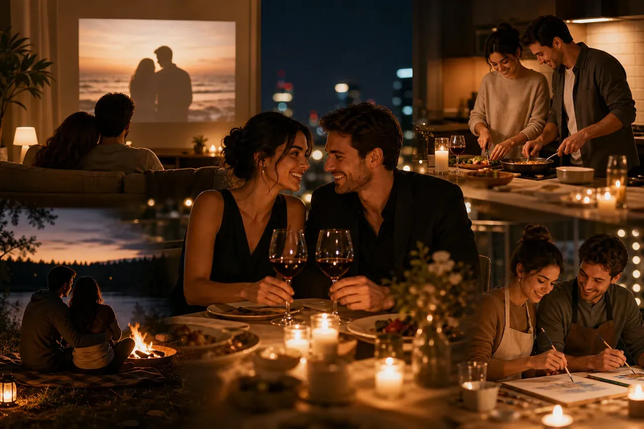 Editorial illustration for Anniversary Date Night Ideas for Couples