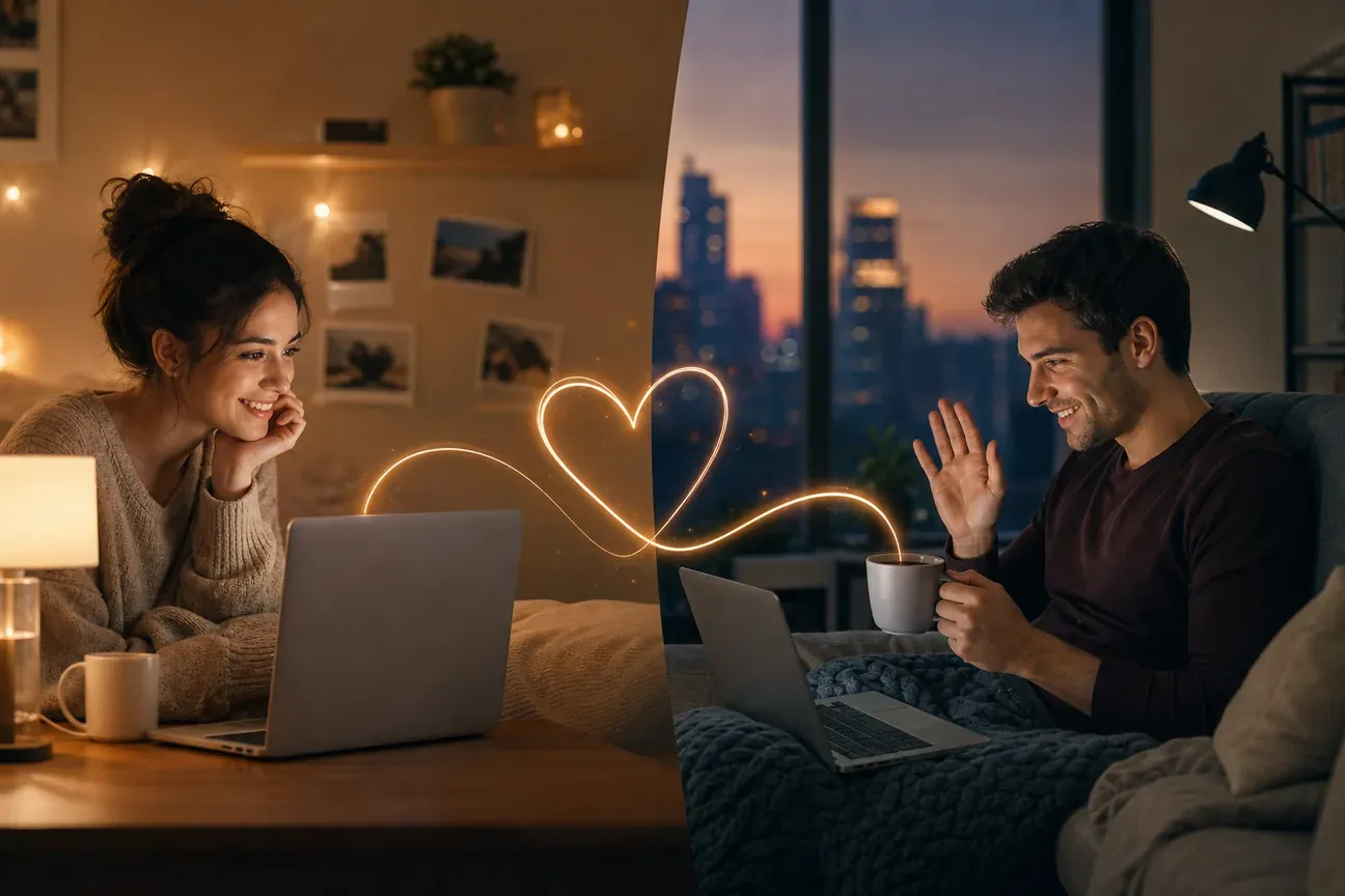 Editorial illustration for Long Distance Relationship Activities for Couples